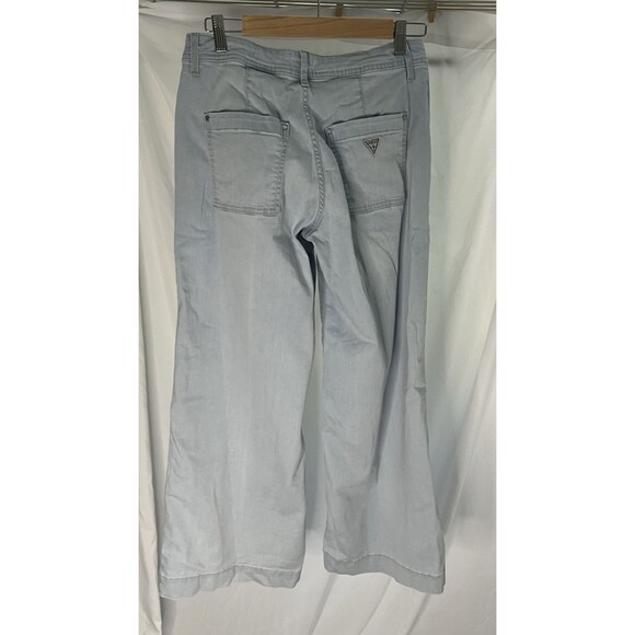 Guess USA Zoya Wide Leg Crop Jeans Light Wash  Size 26 - Picture 5 of 10